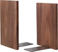 Muso Wood Handmade Walnut Book Ends, Non-Skid Bookends for Shelves, Large Sturdy Book Ends for Heavy Books, Decorative Book Shelf (1 Pair)-Ruum Studio Home