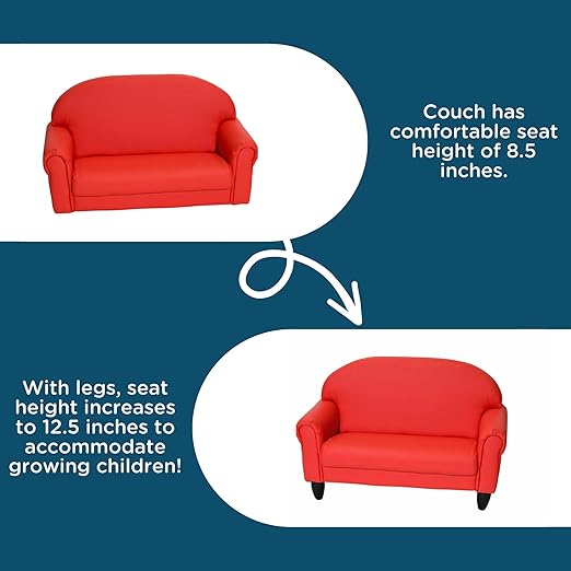Children's Factory As We Grow Chair and Couch, Flexible Seating for Daycare or Preschool, Kids Reading Couch, Playroom Furniture, Red-Ruum Studio Home