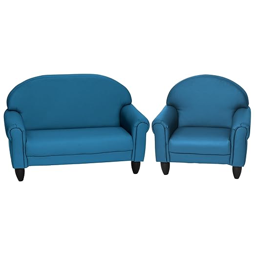 Children's Factory As We Grow Chair and Couch, Flexible Seating for Daycare or Preschool, Kids Reading Couch, Playroom Furniture, Deep Water-Ruum Studio Home
