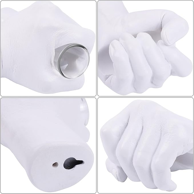 Creative Wall Hanging Sculpture, Funky White Hand Vases Home Decor, Artistic Hanging Hand Sculptures with Test Tube Vases, Unique Wall Art Statue-Ruum Studio Home