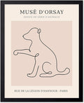 Poster Master Vintage Poster - Retro One Line Dog Drawing Print - Dog Art - Minimal Gift for Men, Women, Animal Lover - Abstract Wall Decor for Home, Office, Bedroom, 8x10 Black Framed-Ruum Studio Home