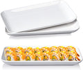 DELLING Large Serving Platter Set 12in White Rectangular Serving Plates/Salad Dish - Big Serving Trays for Parties Meat, Sushi, Dinner Plate Oven Safe Dinnerware Set of 3-Ruum Studio Home