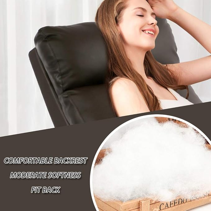 BestMassage | Recliner Chair | with 2 Point Massage Function | Pu Brown | with Lumbar Support, Adjustable Push Back, Footrest & Padded Seat | Easy Assembly | for Living Room, Home Theatre-Ruum Studio Home