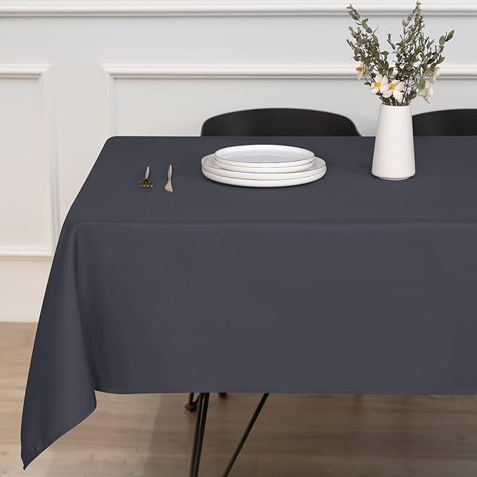 sancua Rectangle Tablecloth - 70 x 120 Inch - Stain and Wrinkle Resistant Washable Polyester Table Cloth, Decorative Fabric Table Cover for Dining Tables, Buffet Parties and Camping, Grey-Ruum Studio Home