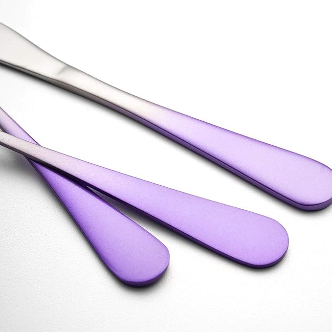 Travel Utensils Set with Case Reusable Portable Cutlery Set Stainless Steel 8pcs Including Dinner Knife Fork Spoon Chopsticks straws (Gradient Purple)-Ruum Studio Home