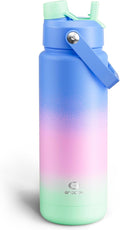 Insulated Water Bottle with Straw Stainless Steel Water Bottle, Leak-Proof, BPA-Free, Double Wall Vacuum Keeps Cold for 24 Hours for Sports, Travel, School (32 oz, Frosted Lilac)-Ruum Studio Home