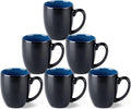 GBHOME 16oz Coffee Mugs Set of 6, Large Ceramic Coffee Mugs for Man, Woman, Dad, Mom, Modern Coffee Mugs Set with handle for Tea/Latte/Cappuccino/Milk/Cocoa. Dishwasher&Microwave Safe,Blue-Ruum Studio Home