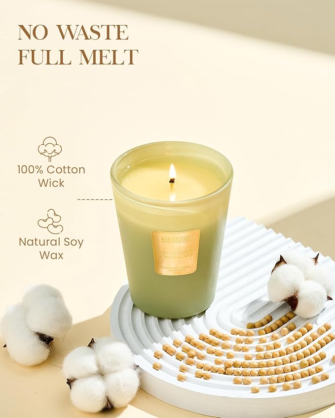 M&SENSE Eucalyptus Cedarwood Scented Natural Soy Wax Candle, 14.1oz 60 Hours Long Lasting Slow Burning Candles for Home Decor, Aromatherapy Candle for Stress Relief-Ruum Studio Home