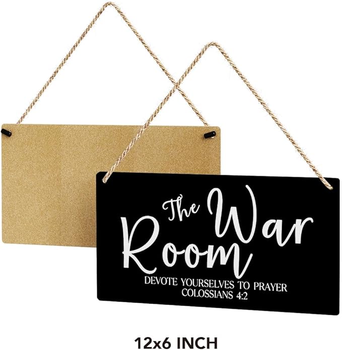 Black Decor Rustic War Room Decor Christian Bible Verse Wood Decoration Sign Regalos Cristianos Para Mujer Scripture Printed Wood Sign Wall Art Religious Gifts Faith Based Gifts-Ruum Studio Home