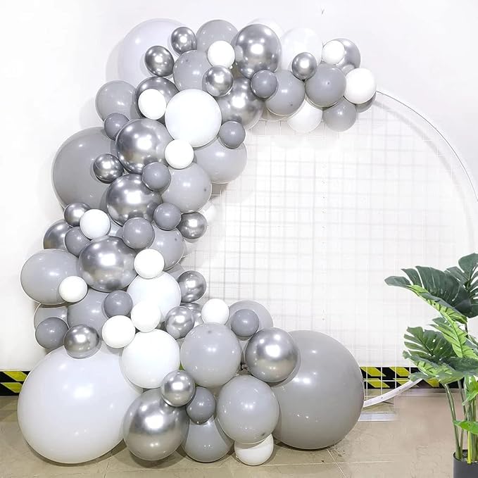 130pcs Gray Balloons Different Sizes 18" 12" 10" 5" Pastel Gray Balloons for Boys Girls Birthday Baby Shower Gender Reveal Wedding Decorations-Ruum Studio Home
