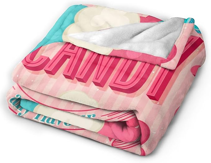 HGOD DESIGNS Candy Throw Blanket Sweet and Colorful Candy Pink Blanket Super Soft Flannel Throw Blanket Lightweight Plush Fuzzy Bed Blanket for Bedding Sofa and Travel 50"X60"-Ruum Studio Home