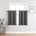 ChrisDowa Small Window Curtains 36 inches Long for Bedroom - Grommet Short Thermal Insulated Room Darkening Curtains for Kitchen (2 Panels, Grey, 42 x 36 Inch)-Ruum Studio Home