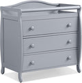 Costzon 3-Drawer Changing Table, Infant Diaper Changing Station with Drawers, Safety Rails & Strap, Baby Changing Table Dresser for Nursery, Easy Assembly (Gray)-Ruum Studio Home