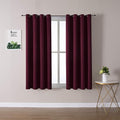 ChrisDowa Grommet Blackout Curtains for Bedroom and Living Room - 2 Panels Set Thermal Insulated Room Darkening Curtains (Burgundy Red, 52W x 63L)-Ruum Studio Home