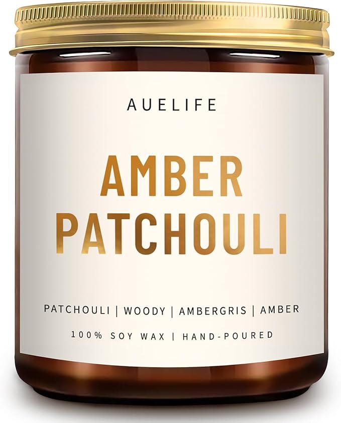 Scented Candles for Home - Amber Patchouli Candle | Aromatherapy Candle Gift for Women & Men, Soy Candles for Home Scented - 7oz, Soy Wax, Patchouli Scent Home Fragrance-Ruum Studio Home