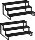 Giikin 3 Tier Spice Rack, Set of 2 Wooden Spice Rack for Countertop, Cabinet Organizer Shelf Kitchen Counter Storage Shelves Cupcake Stand Holder Display Stand, Black-Ruum Studio Home