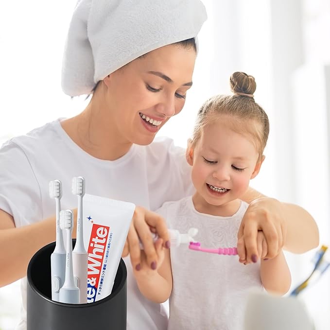 Matte Black Toothbrush Holders for Bathrooms - 1 Cups Ceramic Toothbrush Toothpaste Holders, Black Bathroom Tumbler Cup Reusable Toothbrush Cup Black Mouthwash Cup, Bathroom Counter Organizer-Ruum Studio Home