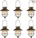 YAKii 6 Pack Solar Lantern Hanging Waterproof Outdoor Metal Solar Lamp with Warm White Light Decorate for Yard Garden Pathway Patio Porch (Antique Copper)-Ruum Studio Home