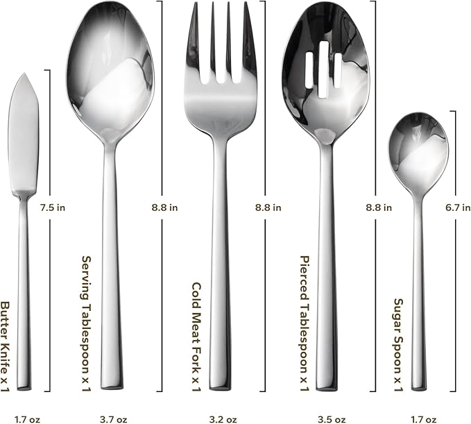 Alata Potter 65-Piece Forged Silverware Set, Service for 12 – Premium Stainless Steel Flatware Set, Modern Design with Satin Finish, Ideal for Home, Kitchen, Party, Camping-Ruum Studio Home