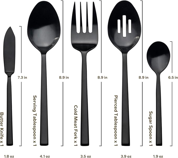 Alata Cube 45-Piece Forged Stainless Steel Flatware Set Cutlery Set with Utensil-Serving Set, Silverware Set Service for 8, Matte Satin Polished, Dishwasher Safe-Ruum Studio Home