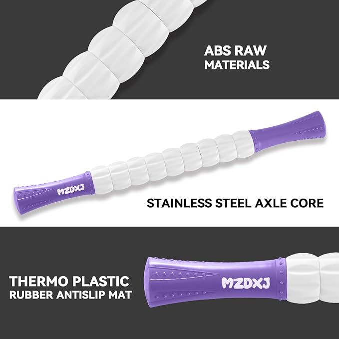 Muscle Roller Stick, Massage Stick for Full Body Relaxation, Relieves Muscle Soreness, Tension, Stiffness, for Shoulders, Neck, Back, Legs, Arms, Deep Tissue Massager(Purple)-Ruum Studio Home
