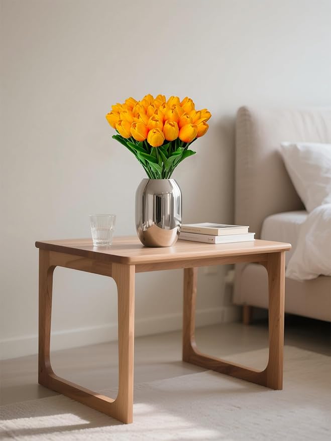 15 Heads Artificial Flowers PU Real Touch Tulip Bouquets Orange Tulips Faux Tulips Latex Fake Flower Bouquet for Spring Wedding Home Décor Centerpiece Arrangements-Ruum Studio Home