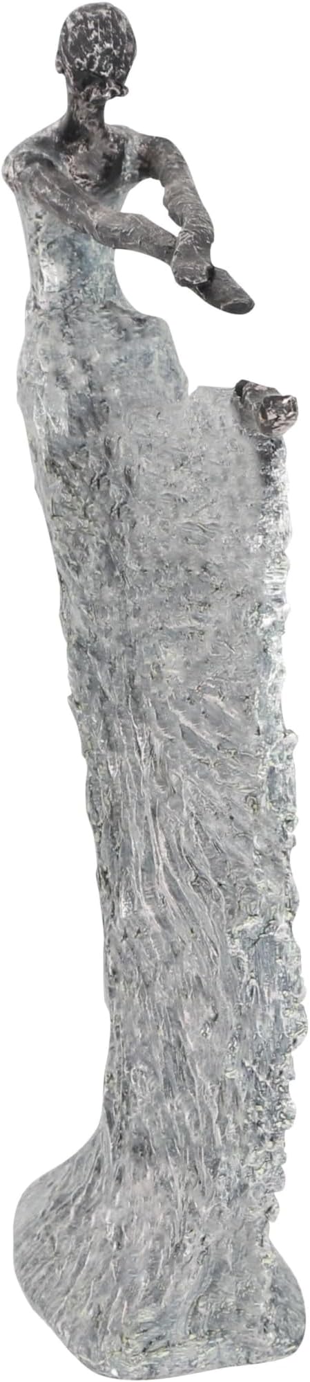 Deco 79 Polystone Dancer Decorative Sculpture Home Decor Statue, Accent Figurine 12" x 3" x 16", Gray-Ruum Studio Home