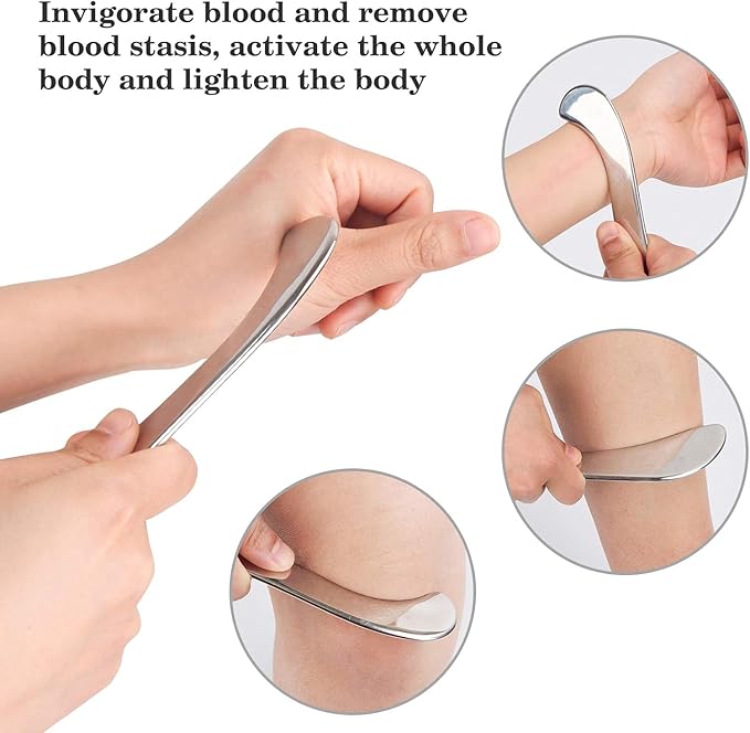 3 in 1 Guasha Massage Tool, Grade Stainless Steel Scraping Tool for Soft Tissue Upgrade Physical Therapy Stuff,Used for Back, Legs, Arms,Neck,Shoulder, Gua sha Tool… (Square+S-Shape+D-Shape)-Ruum Studio Home
