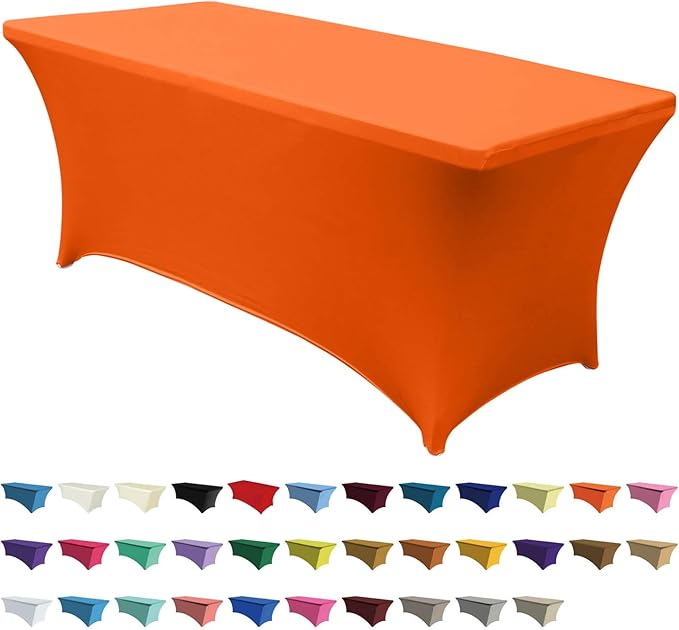 ABCCANOPY 6 FT Spandex Table Cover Stretch Fitted Wrinkle Resistant Tablecloth Reuse for Rectangular Folding Table Patry Event Wedding Banquet Protector-Ruum Studio Home