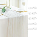 Sioloc Ivory White Cream Cheesecloth Table Runner Fall Autumn Decor for Home 10ft Table Cloth for Tea Wedding Birthday Party Baby Bridal Shower Halloween Thanksgiving-Ruum Studio Home