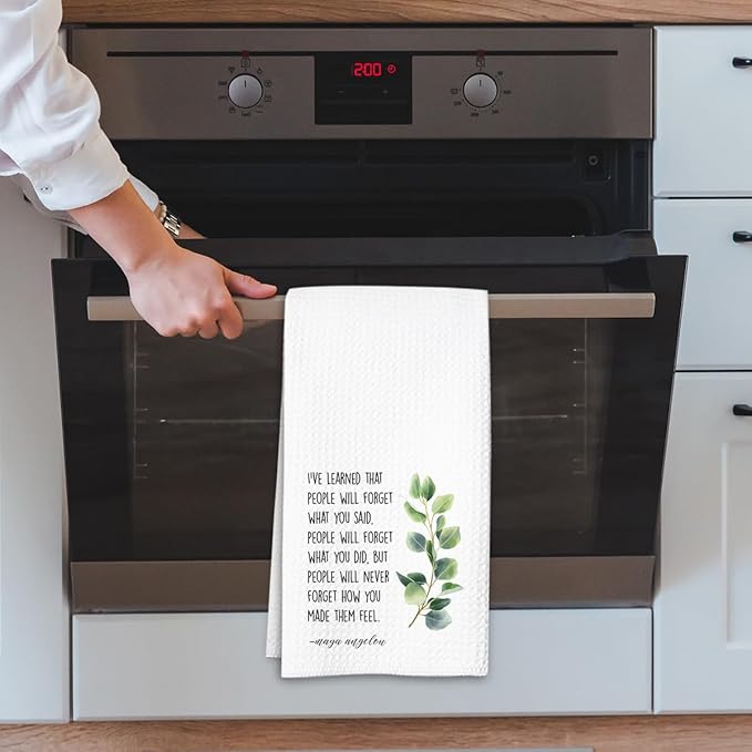 Inspirational Kitchen Hand Towel, Hostess Gift for Women, Christian Quote Waffle Weave Towel, Faith Decor Accent for Kitchen or Bathroom-Ruum Studio Home