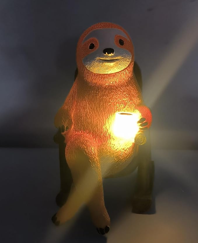 Cute Sloth Solar Light Fairy Garden Accessories Outdoor Figurine Lights Micro Landscape Garden Decorations for Patio Yard Lawn Porch Housewarming Garden Gift Sloth Gifts Valentines Day Gifts-Ruum Studio Home