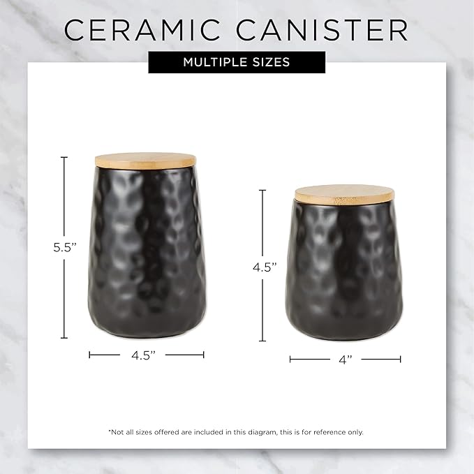 DII Kitchen Accessories Collection, Textured Matte Ceramic Canister Set, Stone, Dimple, 2 Piece-Ruum Studio Home