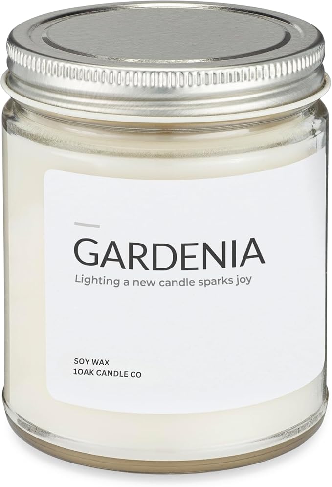 1OAK Soy Wax Scented Candles (Gardenia) - Long Burning Premium Hand-Poured (7oz.)-Ruum Studio Home