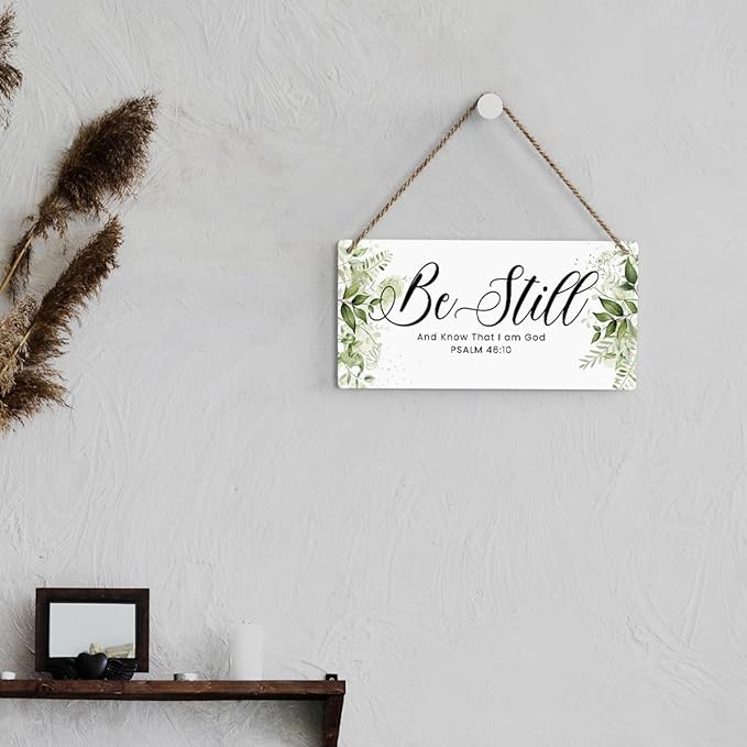 Be Still And Know That I Am God Prayer Room Decor Rustic Bible Verse Sign Scripture Printed Wood Sign Wall Art Religious Gifts Faith Based Gifts-Ruum Studio Home