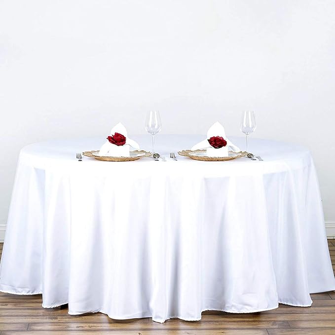Surmente White Tablecloth for Round Tables, 70-inch Round Table Cloths for Weddings, Banquets, or Restaurants-Ruum Studio Home