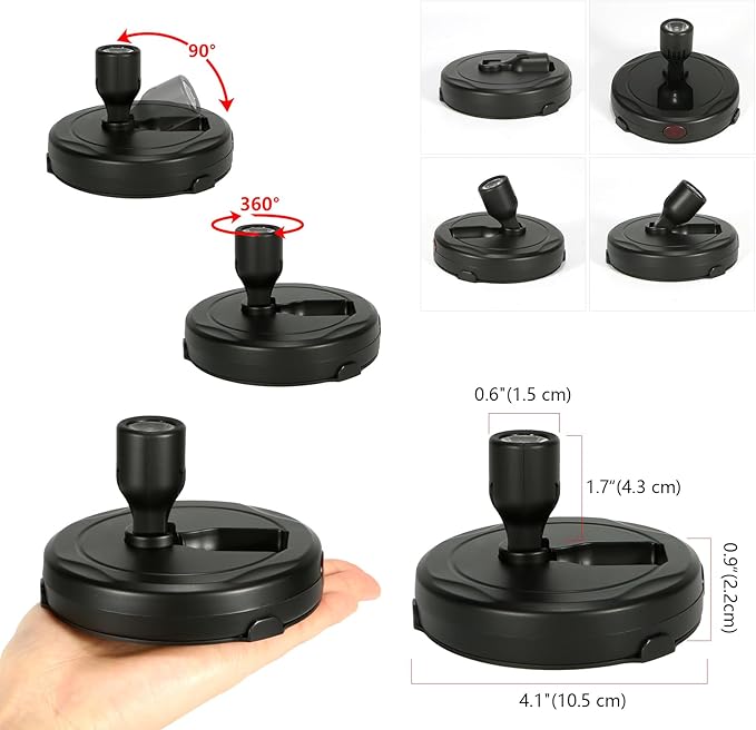Cordless Spotlight Battery Operated, Indoor Plant Light, LED Display Puck Lights, Dimmable Accent Lighting with Remote, Uplight for Picture Tree Painting Gallery Dartboard Art Photo-Ruum Studio Home