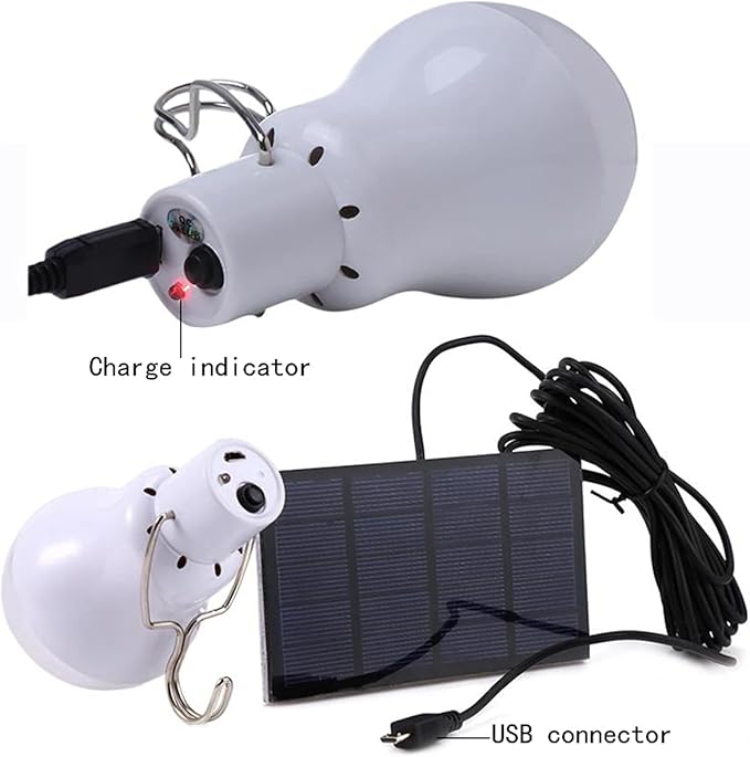 Solar Light Bulb Portable 350LM Solar Powered Camping Light Led Lantern Outdoor for Lamp Light Hiking Fishing Tent Indoor Shed Chicken Coop Hurricane Emergency with USB Chargeable-Ruum Studio Home