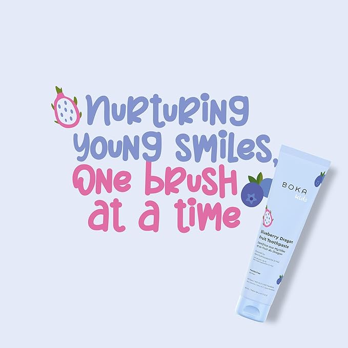 Boka Fluoride Free Toothpaste Nano Hydroxyapatite Toothpaste - Blueberry Dragon Fruit Flavor, 4 oz 1Pk US Manufactured-Ruum Studio Home