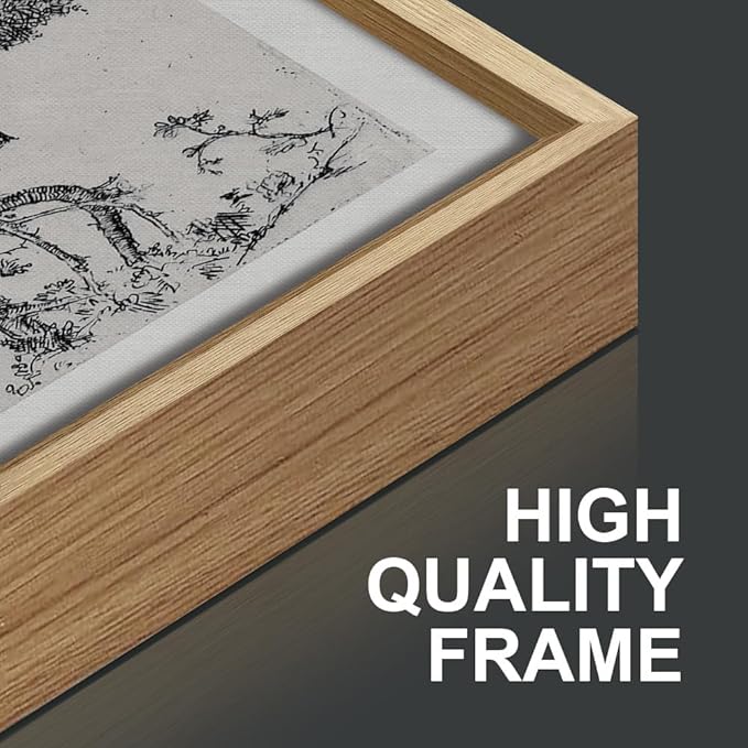 SIGNINART Vintage Tree Framed Wall Art Set , Black and White Antique Sketchbook Forest Painting, Wilderness Illustration Art Print , Retro Pine Tree Landscape Drawing Wall Decor for Living Room, Bedroom, Office (16"x24"x3)-Ruum Studio Home