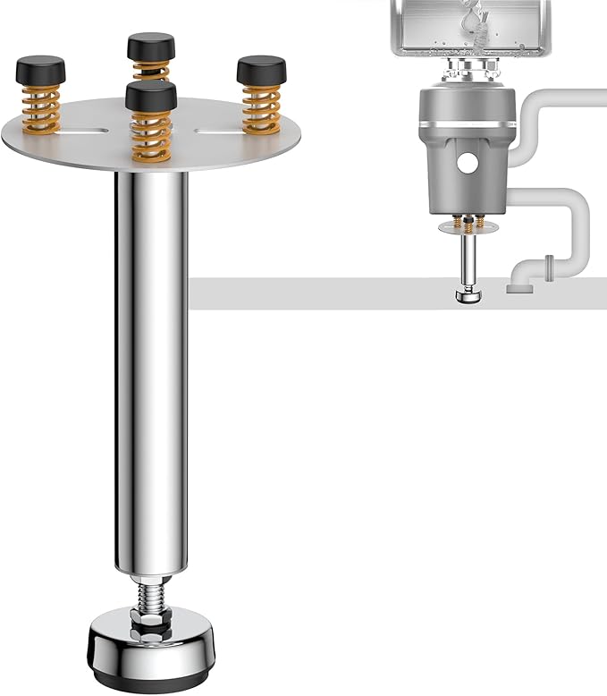 Garbage Disposal Support, Adjustable Spring Shock Absorber Bracket (11.02-14.56inch (28-37cm)), Holds Up tp 440lbs, Stainless Steel Noise Reduction Installation Kit-Ruum Studio Home