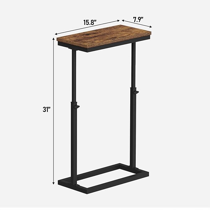 TUTOTAK End Table, Side Table, Tall Couch Table, Sofa Table, Living Room, Bedroom, Brown TB01BB083-Ruum Studio Home