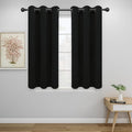 Easy-Going Blackout Curtains for Bedroom, Solid Thermal Insulated Grommet and Noise Reduction Window Drapes, Room Darkening Curtains for Living Room, 2 Panels (34x45 in, Black)-Ruum Studio Home