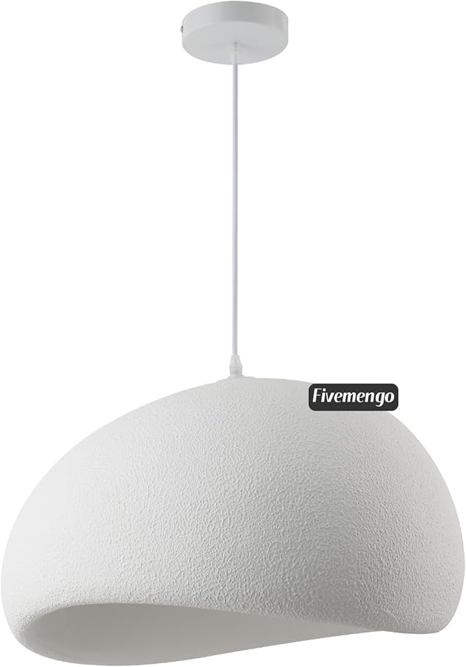 19.7in Wabi Sabi Pendant Lights Kitchen Island Lighting Fixture Ceiling Mount White Modern Japanese Lamp Japandi Chandelier for Dining Living Room Hallway Bedroom Restaurant Hanging Lamp-Ruum Studio Home