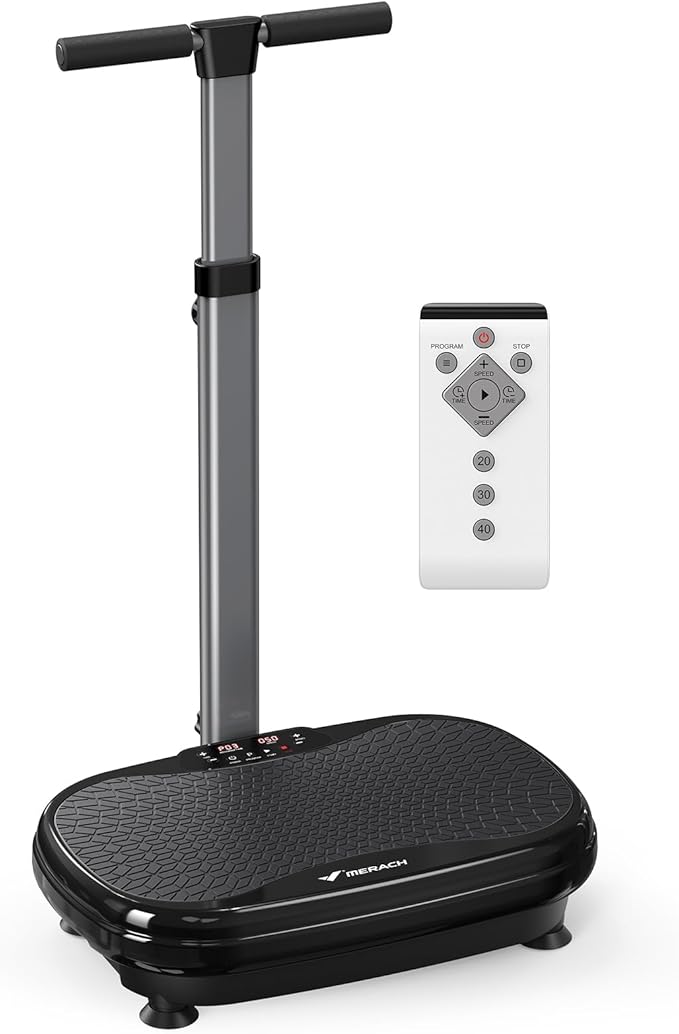 MERACH Vibration Plate Exercise Machine, Vibration Plate for Lymphatic Drainage Weight Loss, Vibrating Plate Exercise Machine with Handrails, Exercise Equipment for Women Men Home-Ruum Studio Home