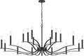 Black Living Room Chandelier 18 Light Hight Ceiling Foyer Candle Chandelier Large Dining Room Light Fixture Over Table 59in Metal Modern Chandeliers Hanging Light for Entry Master Bedroom-Ruum Studio Home