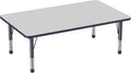 FDP Rectangle Activity School and Classroom Kids Table (36 x 60 inch), Toddler Leg, Adjustable Height 15-24 inches - Gray Top and Navy Edge-Ruum Studio Home