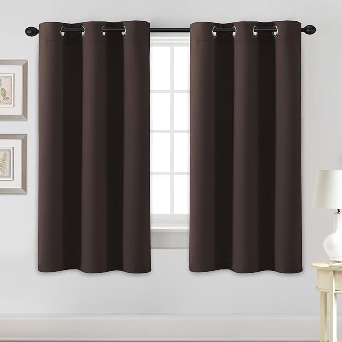 H.VERSAILTEX Blackout Curtains for Bedroom Thermal Insulated Room Darkening Living Room Curtains 63 Inch Long Grommet Privacy Protection Window Curtain Panels/Drapes, 2 Panels, Chocolate Brown-Ruum Studio Home