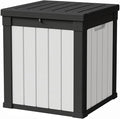 50 Gallon Storage Box, Waterproof Deck Box for Indoor & Outdoor Use, Lockable Pool Storage Bin for Package Delivery, Outdoor Bench for Patio Cushions, Garden Tools, Backyard, Black & White-Ruum Studio Home