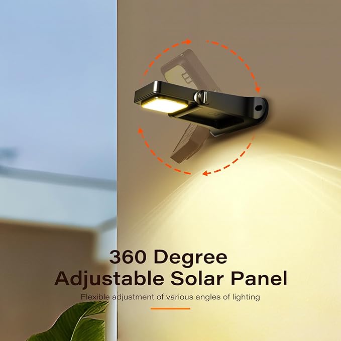 200LM Solar Wall Lights Outdoor 6 Colors, 2200mAh Long Lasting Solar Powered Deck Lights, 360° Adjustable Porch Light IP65 Waterproof, Glass Panel Fence Light for Gutter, Step, 2 Pack-Ruum Studio Home